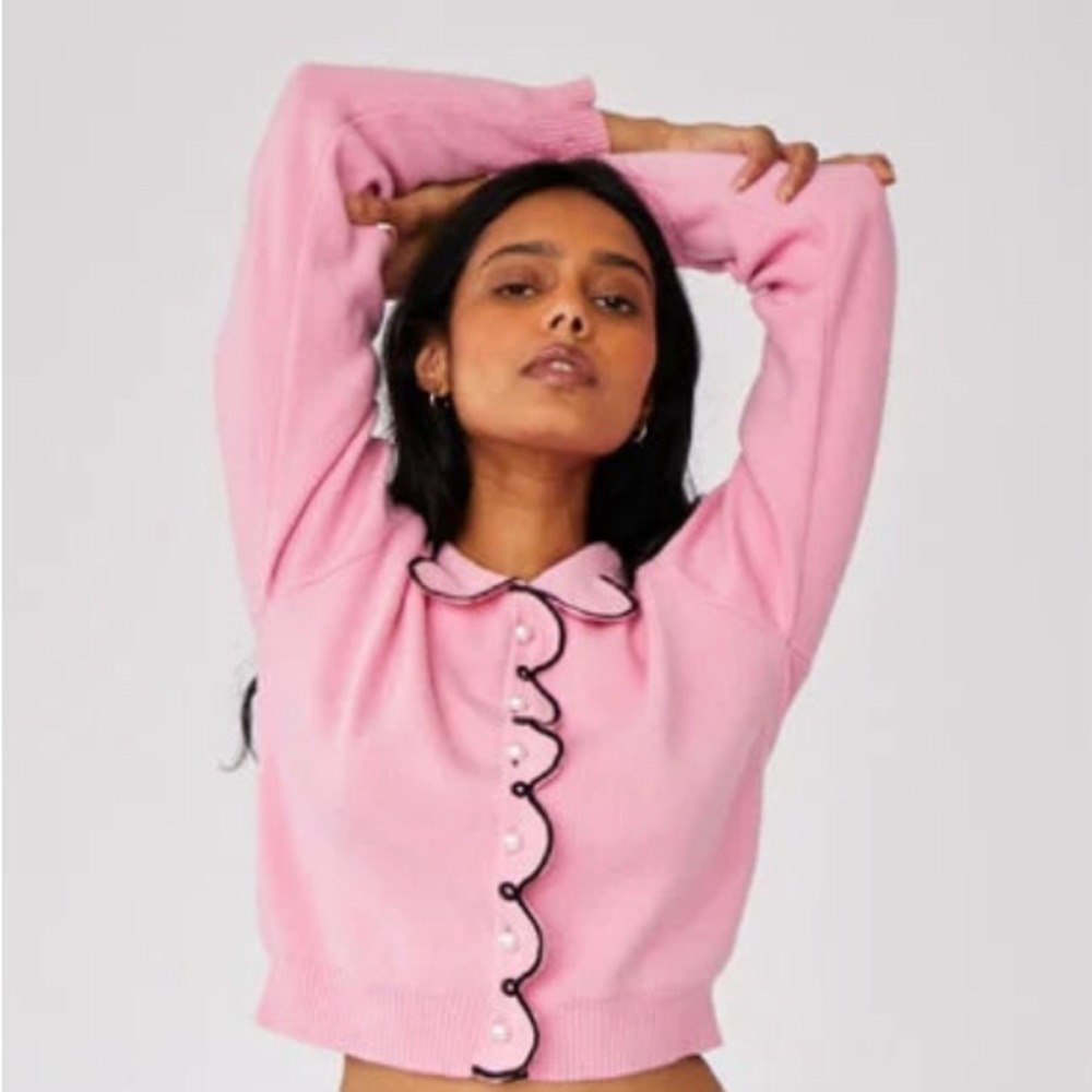 Rachel Antonoff Pink cupcake cardigan L